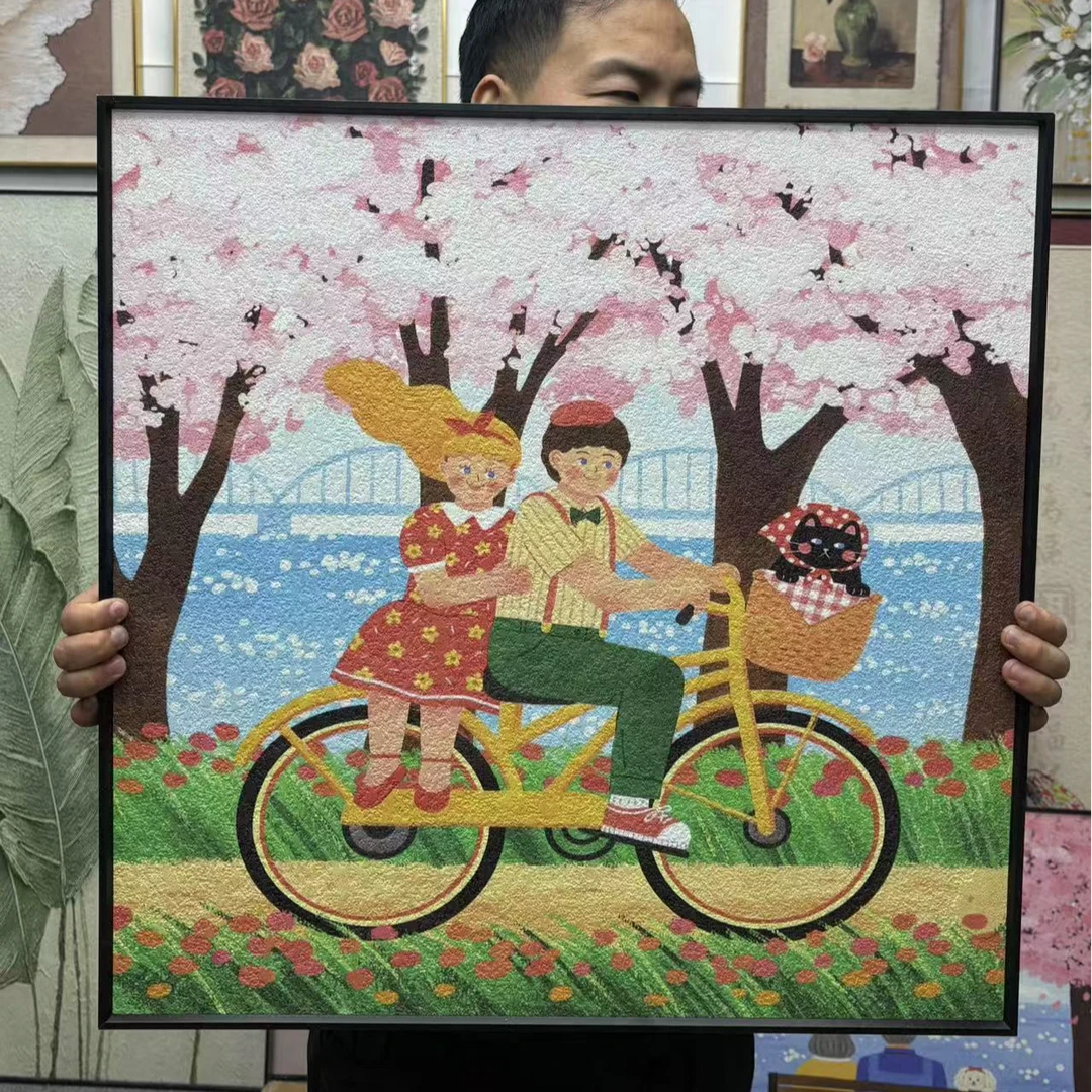 多巴胺可爱卧室装饰画田园风格儿童房布艺挂画小清新客厅背景6060