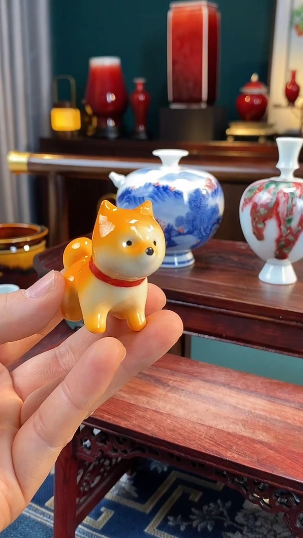 【闪购商品】摆件手工陶瓷无孔狗瓷器