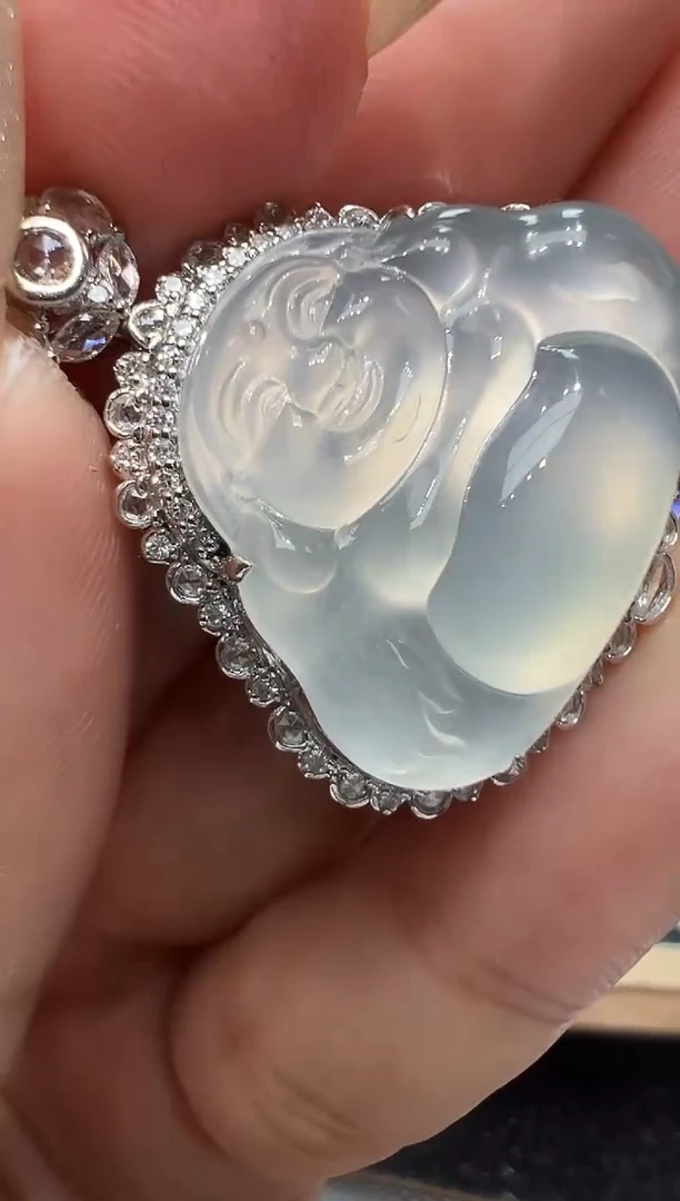 吊坠(不含链)18K金镶嵌翡翠勿拍