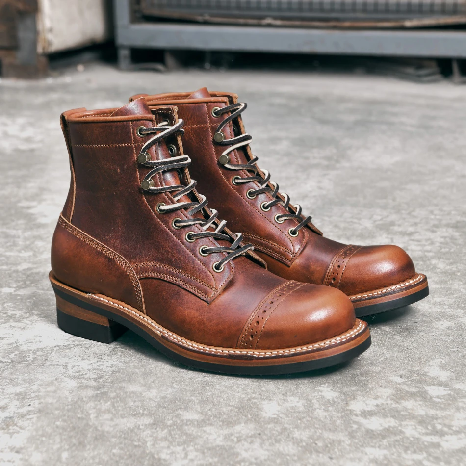 玩儿英国C.F.SCrazyoiledshoulder油蜡肩皮小白伐木靴马丁靴男款