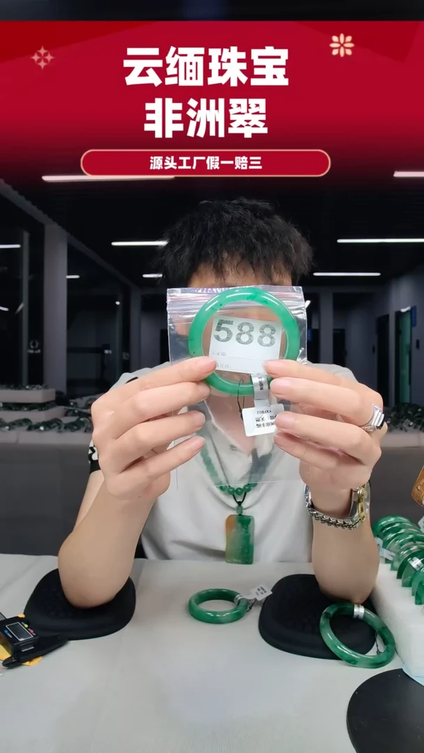 未镶嵌手镯石英质玉（非洲翠）59圈口588