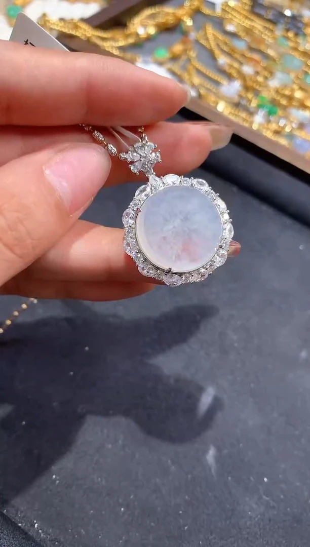 吊坠(不含链)银S925镶嵌翡翠【挽石珠宝】无事牌