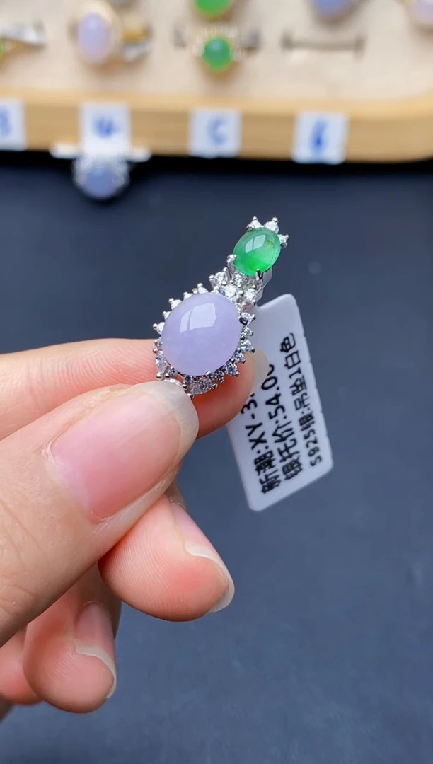 银S925镶嵌戒指翡翠5101