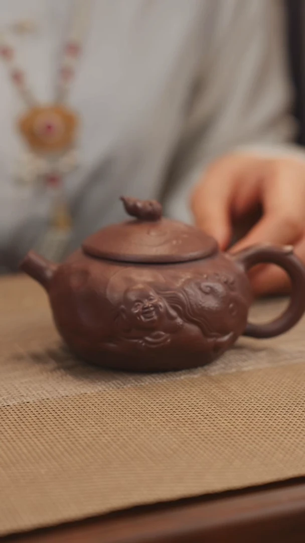 原矿老紫泥福禄双全紫砂壶19