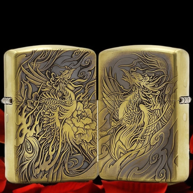ZIPPO/之宝打火机黄铜【九天凤凰】盔甲机原装正品煤油机DYJ1