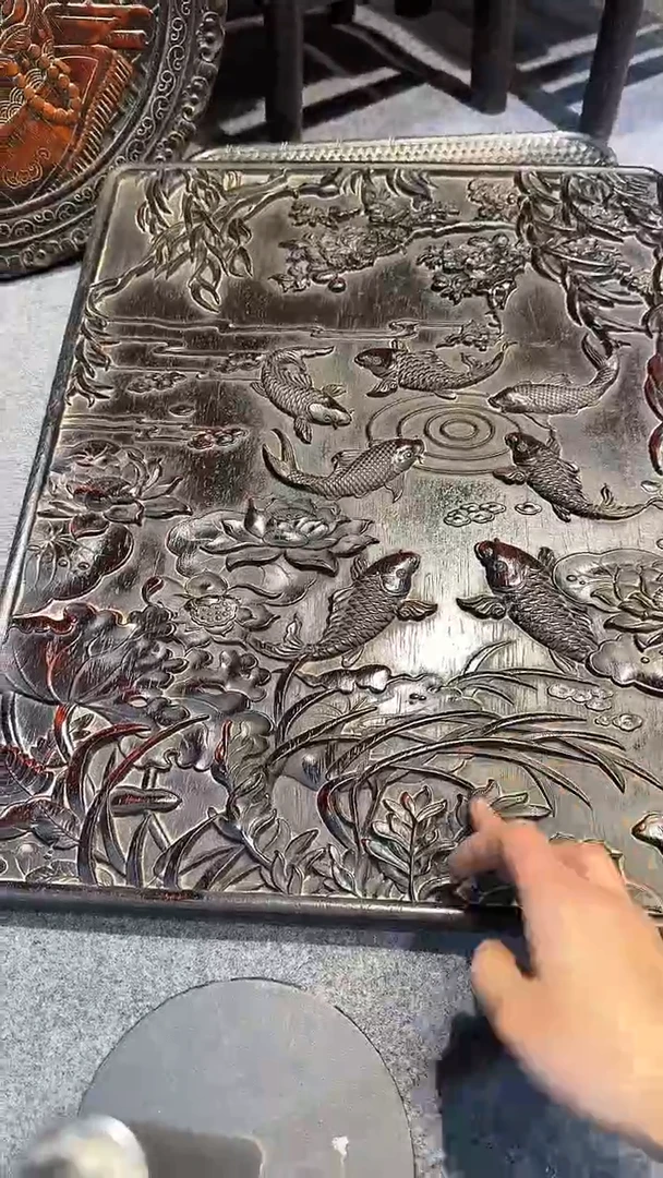 木紫檀拆件雕刻板以直播间实物为准微瑕老物件