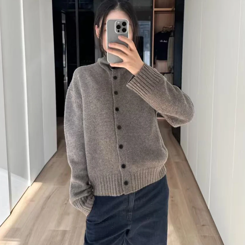 韩版新款加厚修身羊毛衫高端轻奢时尚长袖针织开衫百搭休闲打底衫