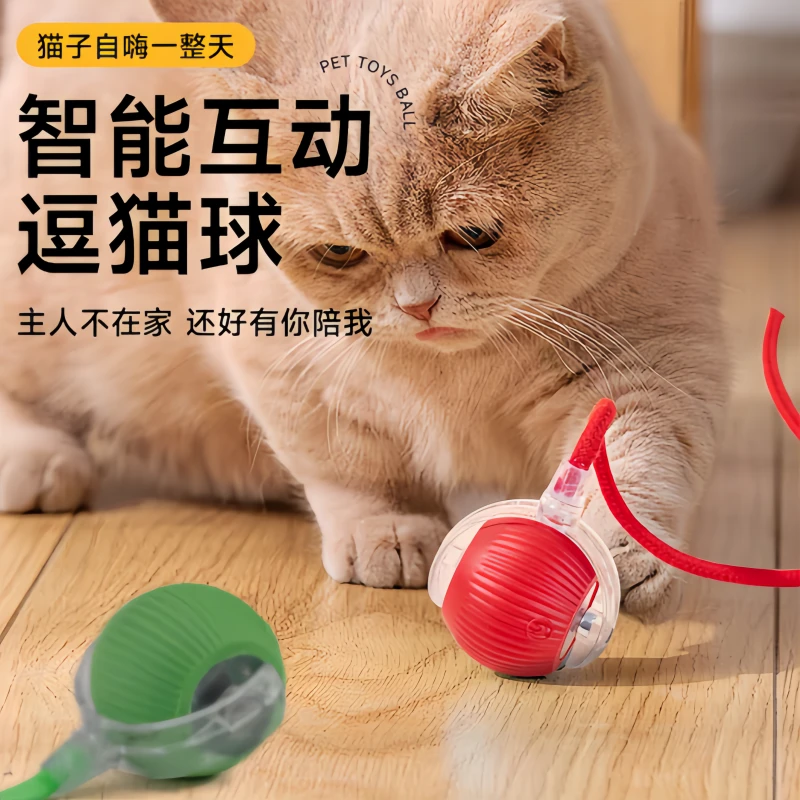 猫咪玩具自动逗猫球自嗨解闷智能逗猫棒消耗体力突突球电动逗狗球