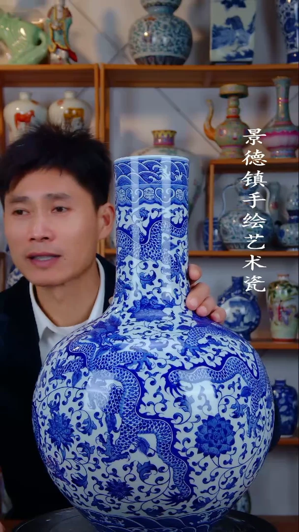 瓶景德镇手工手绘陶瓷摆件82