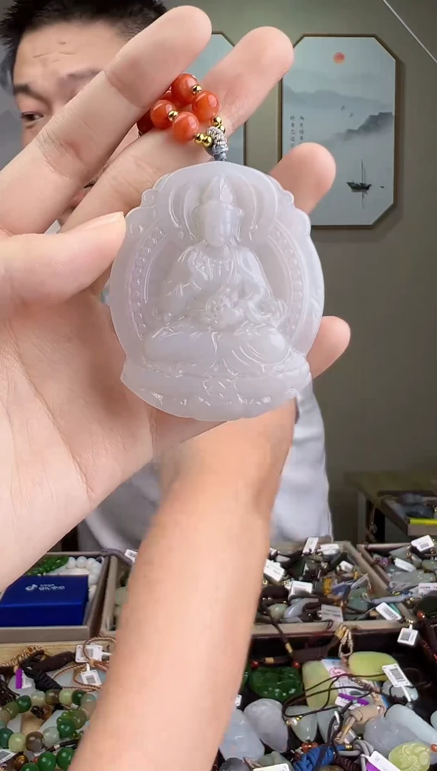 颈饰未镶嵌和田玉一物一证 拍一单发一个