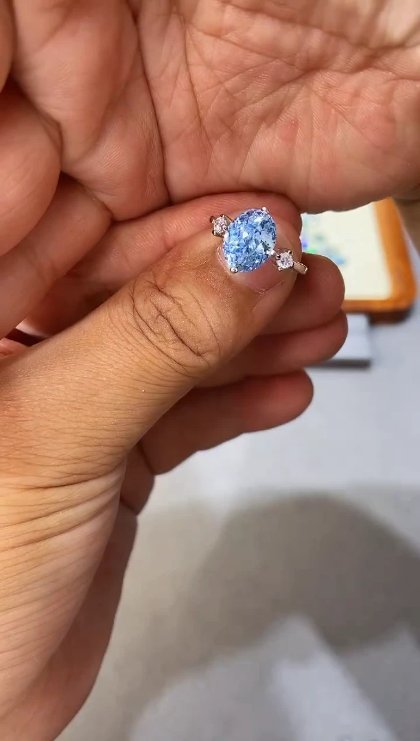 海蓝宝石戒圈银S925镶嵌.....