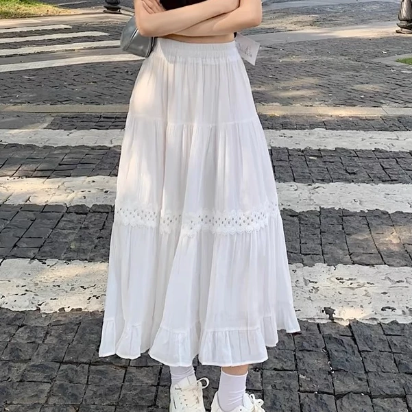 法式大码女装春秋季新款胖mm半裙高腰半身裙女a字气质长裙蛋糕裙