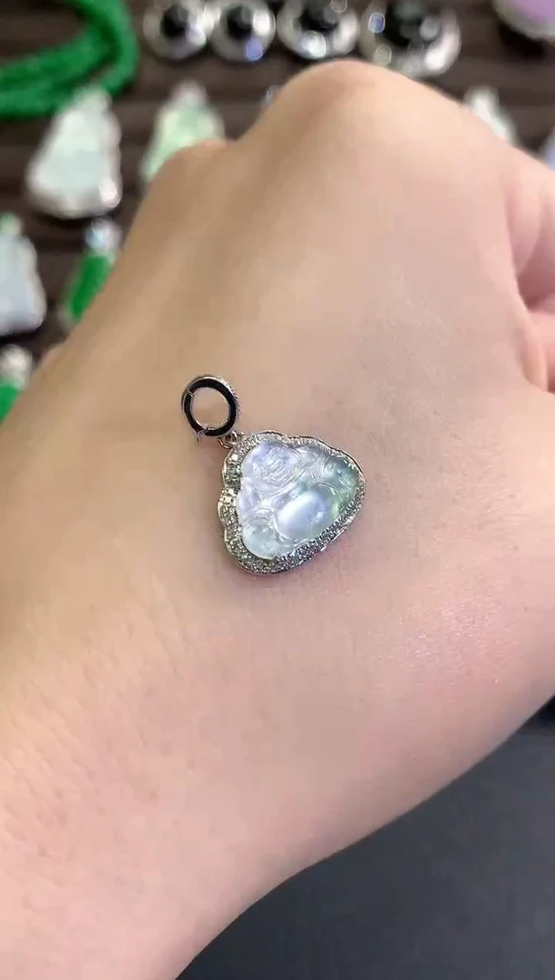 吊坠(不含链)18K金镶嵌翡翠秋日珠宝W2