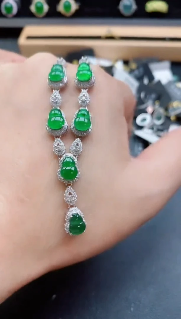 套链银S925镶嵌翡翠1
