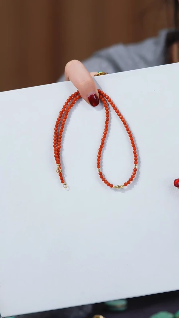 【闪购商品】南红玛瑙项链18K金镶嵌1