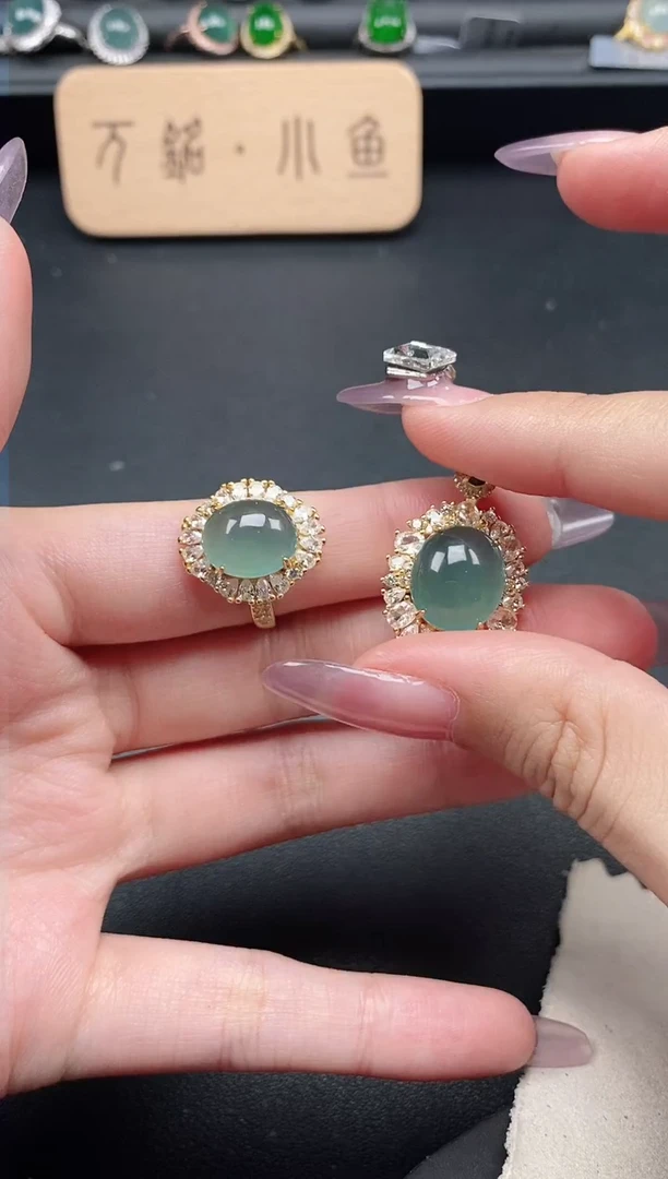 翡翠戒指银S925镶嵌51511