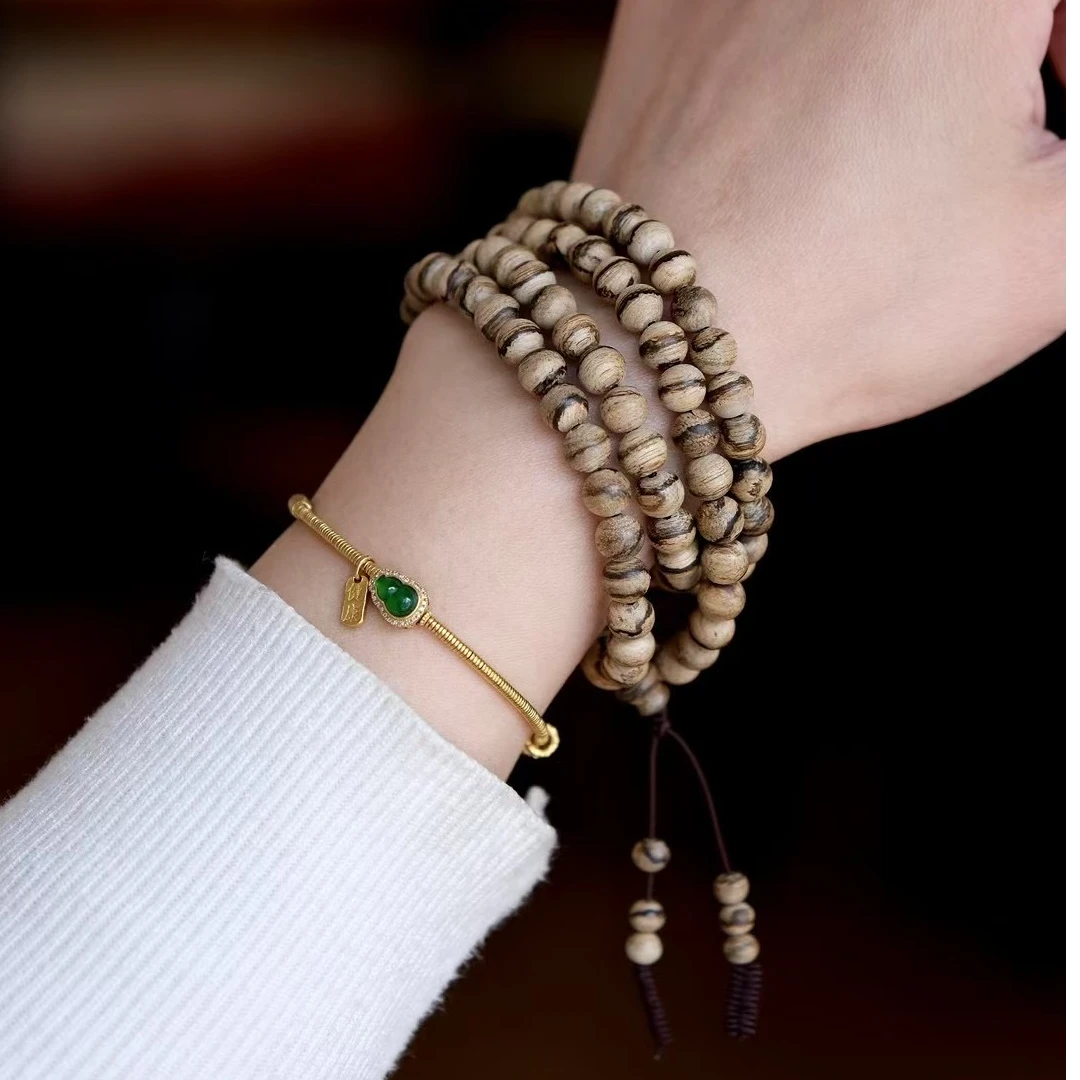 野生越南芽庄0.6多圈棋楠沉香（纹理随型发其一）