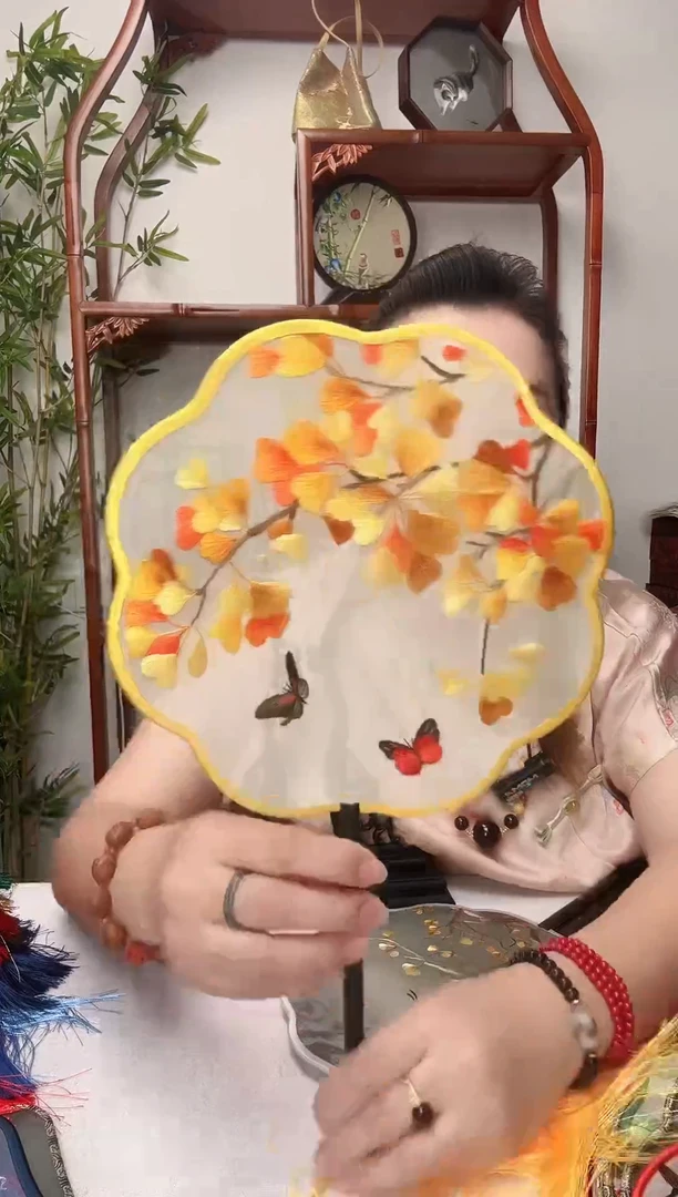 刺绣团扇-双面绣花