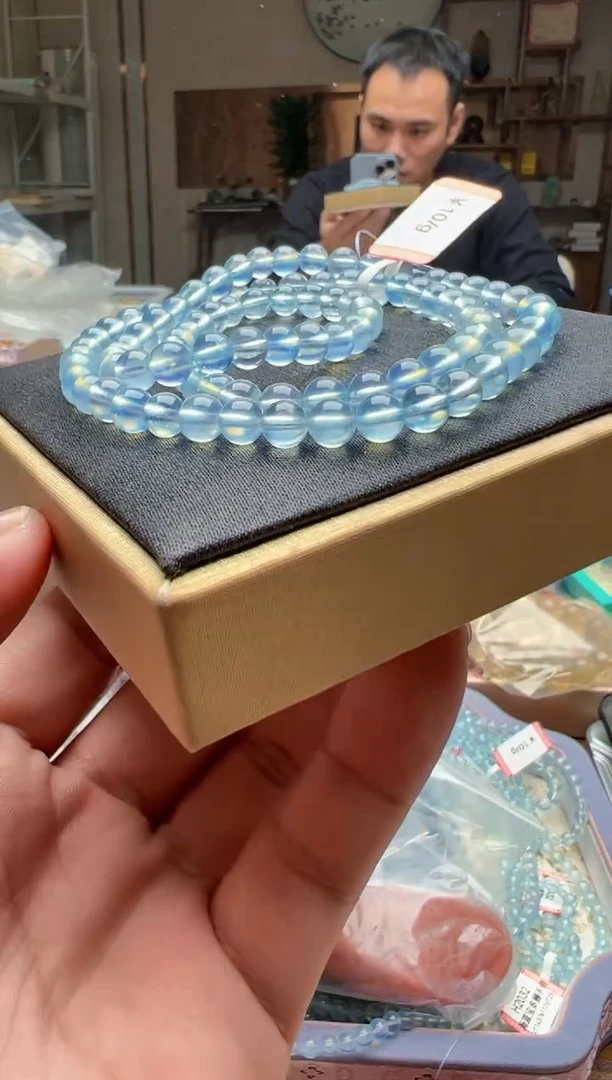 合成（培育）海蓝宝石未镶嵌海蓝宝多圈015