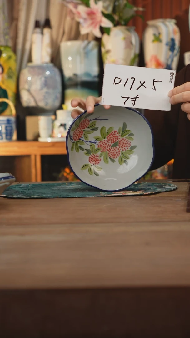 现代高温釉下彩手绘陶瓷餐具