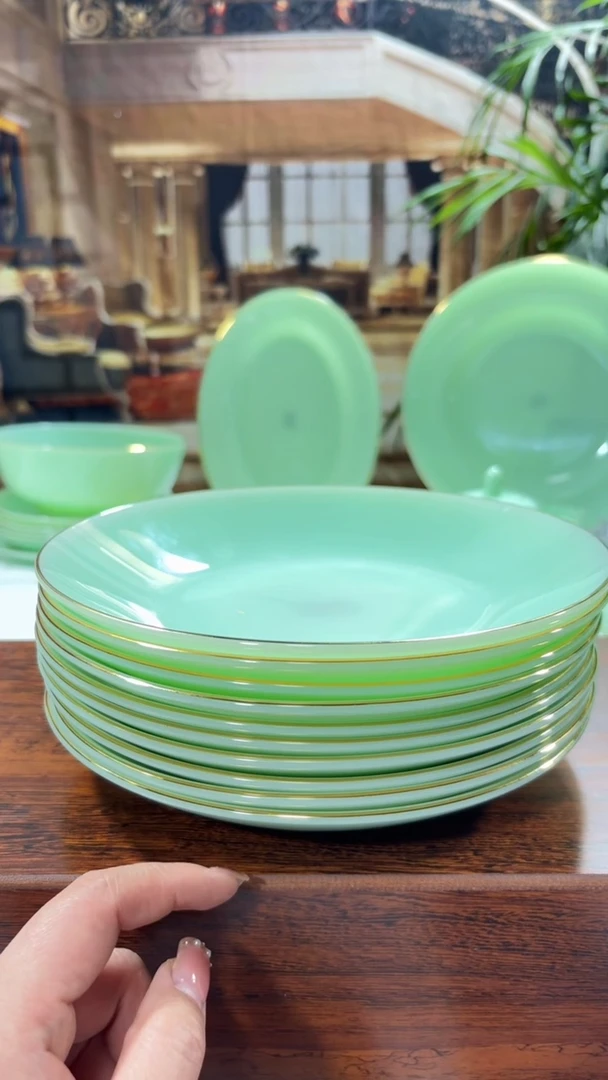 【闪购商品】... 8英寸深盘10个  玉瓷【贝美】