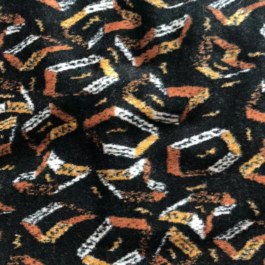 黑色钻石花织花奥羊绒 瀚翔高订服装面料