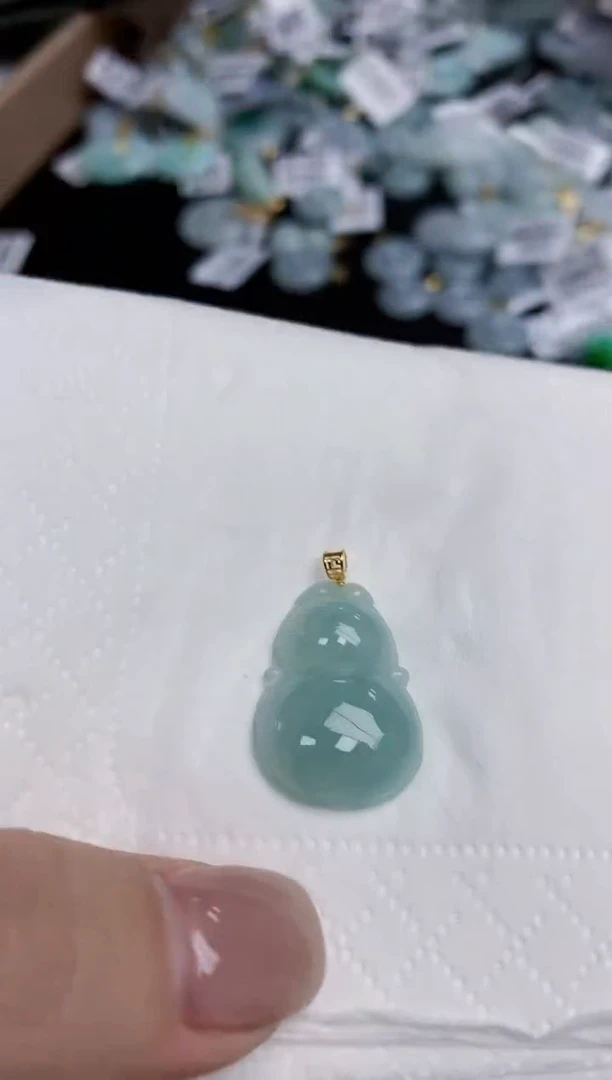 【闪购商品】翡翠颈饰18K金镶嵌天然缅甸翡翠A货