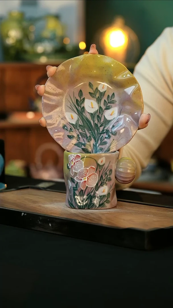 【闪购商品】杯手绘心瓷陶瓷浮力