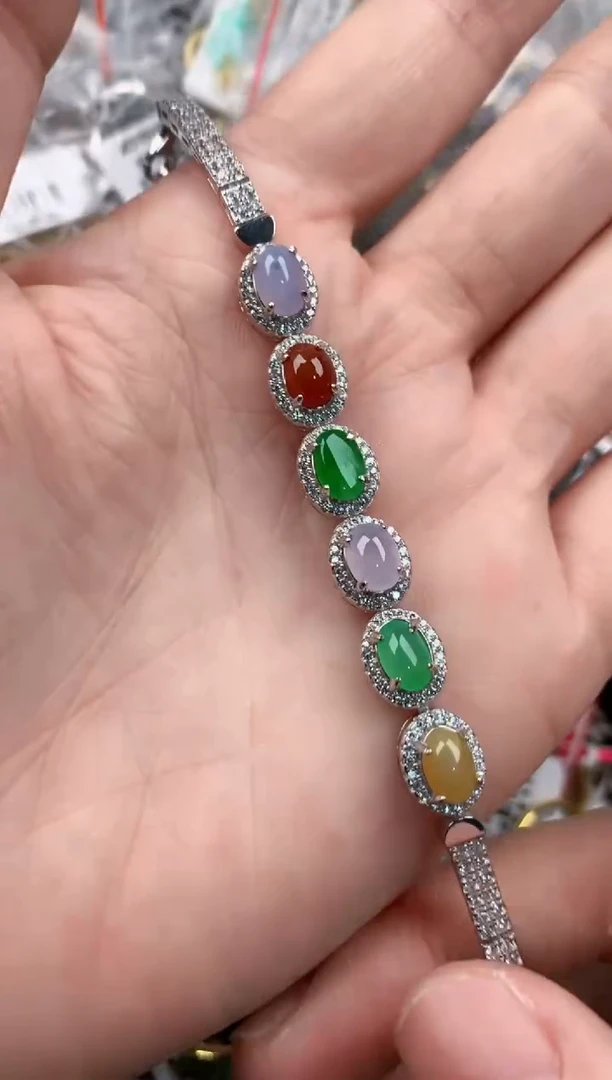 银S925镶嵌戒指翡翠444         4