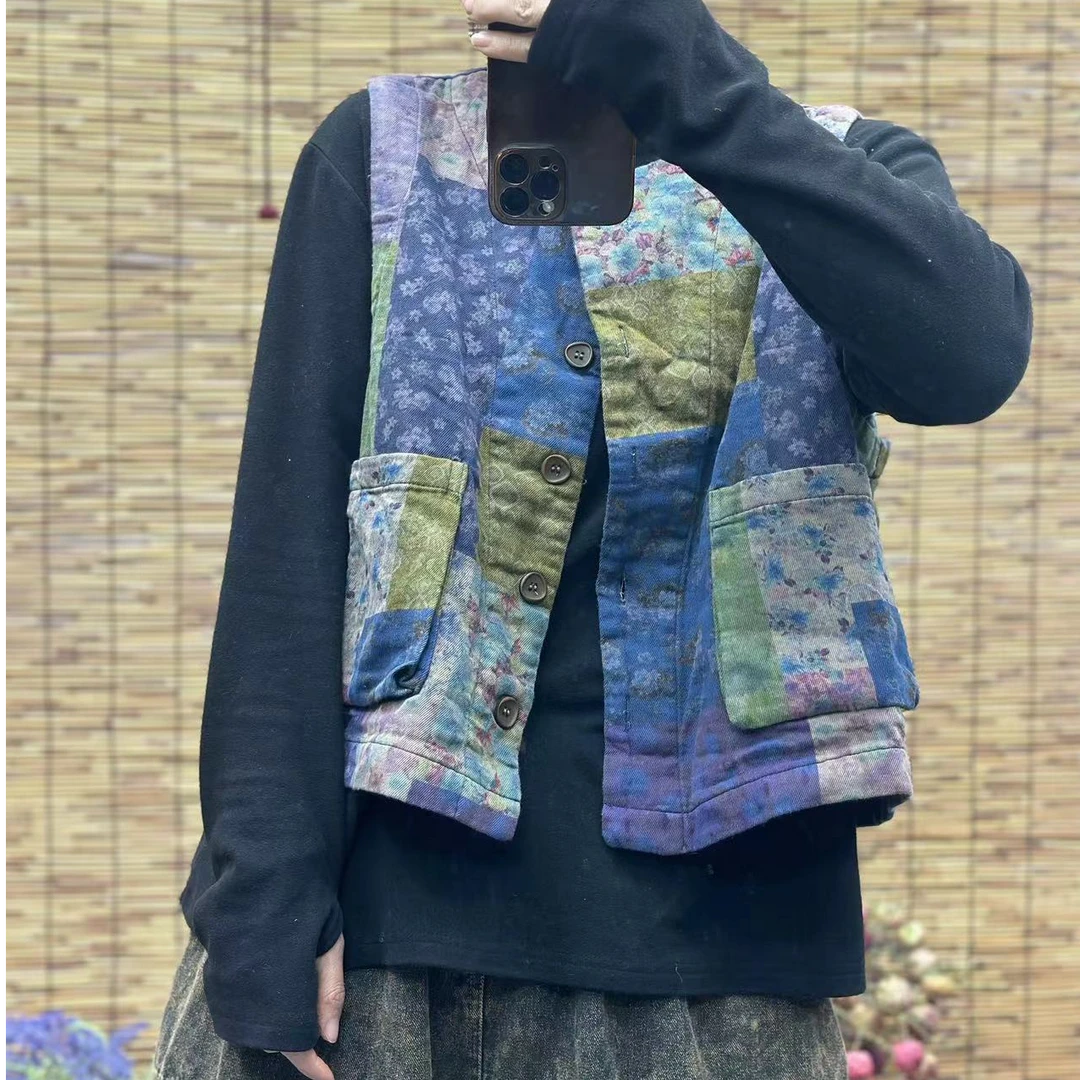 HY    拼色拼花马夹