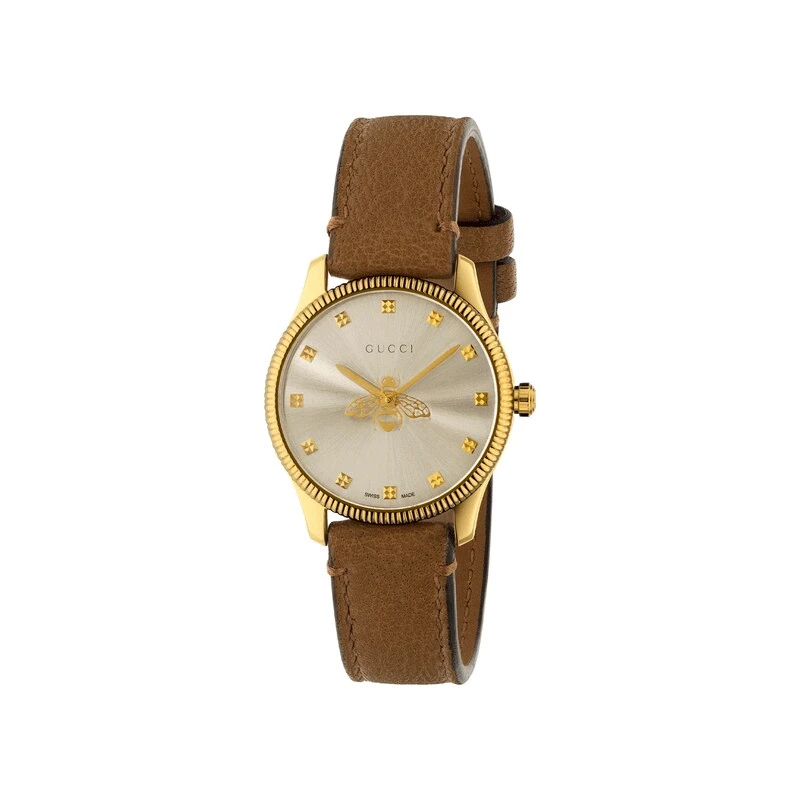 【妃鱼专属】GUCCI古驰G-Timeless系列褐色蜜蜂29MM石英YA1265022