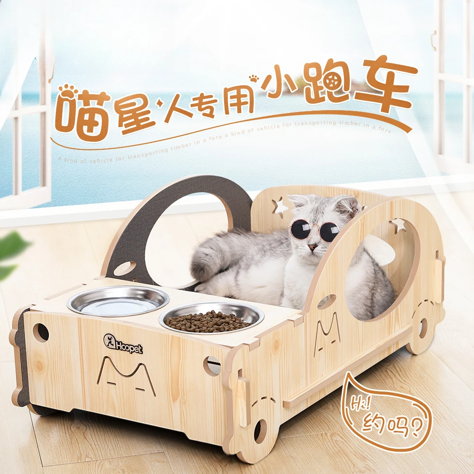 双层床头猫窝木质房子猫咪宠物上下床四季通用猫屋封闭式别墅网红