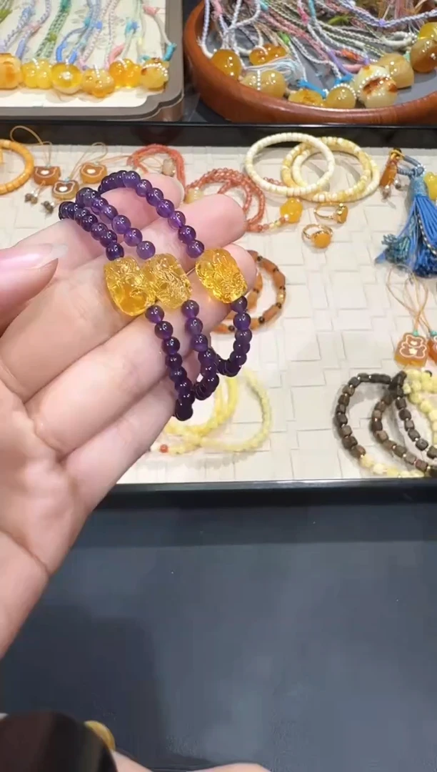 【闪购商品】蜜蜡手绳未镶嵌X0223-1195-101多样性一件