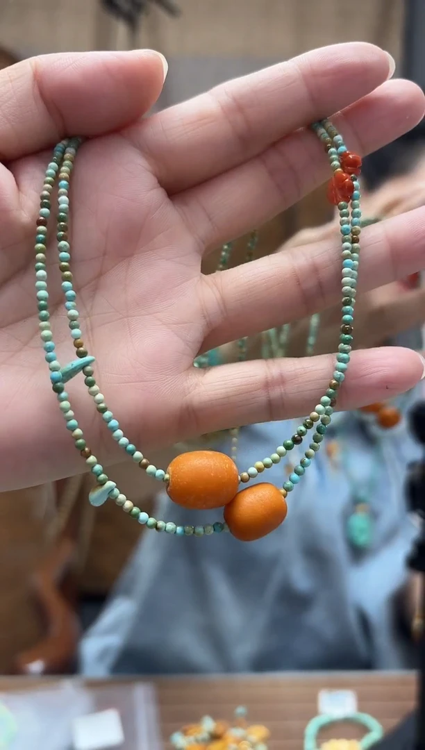蜜蜡颈饰未镶嵌多样性发一件设计款 枣珠项链