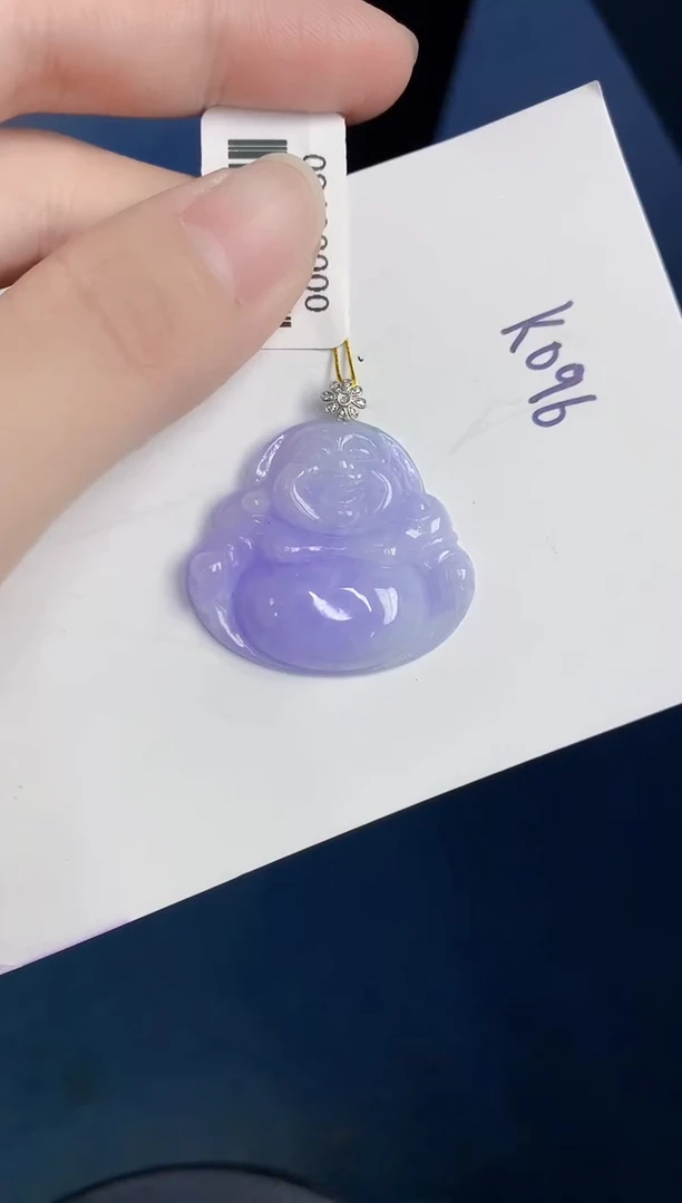 颈饰18K金镶嵌翡翠天然翡翠缅甸A货