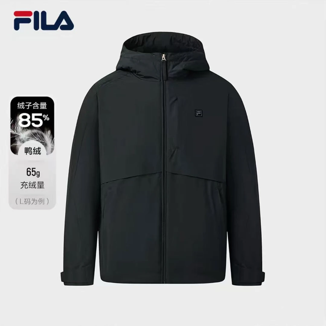 【防水透湿保暖羽绒服】Fila/斐乐男冬季连帽舒适羽绒服F11M543903F