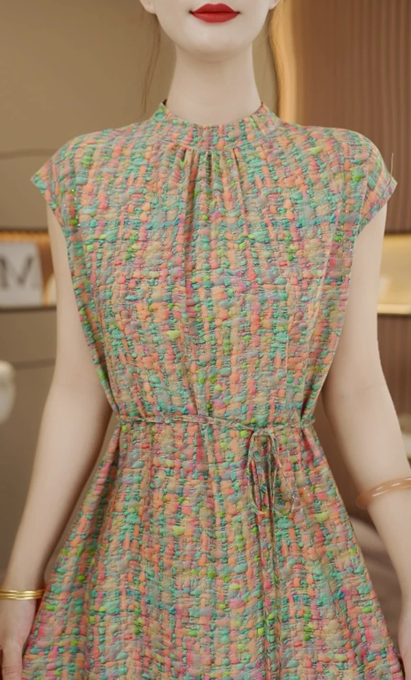 【橘海星光】2025夏季新款设计师气质连衣裙Q8122送腰带（佳佳）