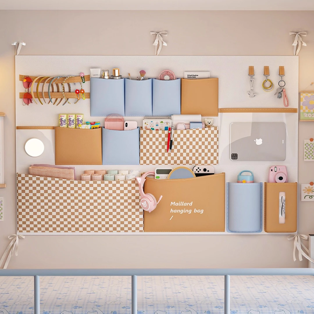 床上悬挂式收纳袋学生宿舍收纳神器床边挂袋墙挂式内衣袜子置物袋