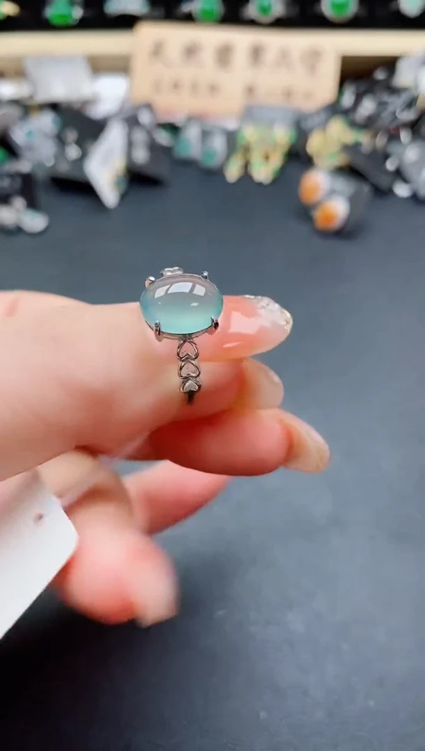 银S925镶嵌戒指翡翠1