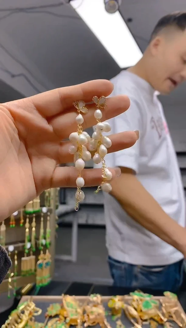 【闪购商品】淡水珍珠耳饰合金063珍珠饰品