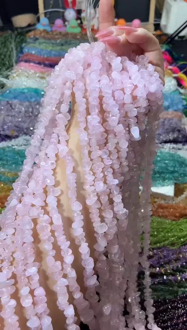 水晶珠宝半成品未镶嵌粉水晶