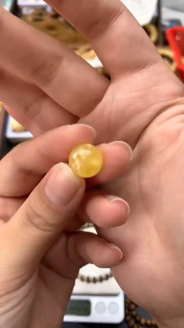 【闪购商品】琥珀珠宝奇石未镶嵌008琥珀蜜蜡 花粉有坑