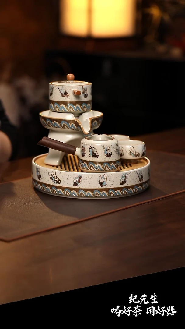 汝窑飞天女神1壶1公道6杯皮箱装