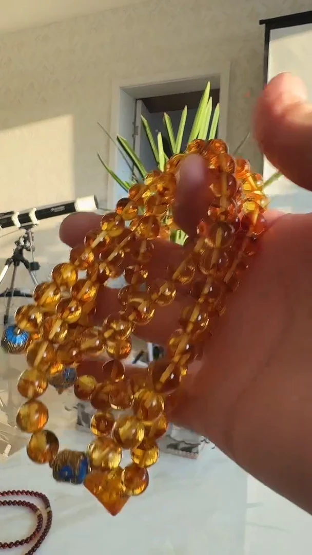 裸石琥珀未镶嵌8+花珀108