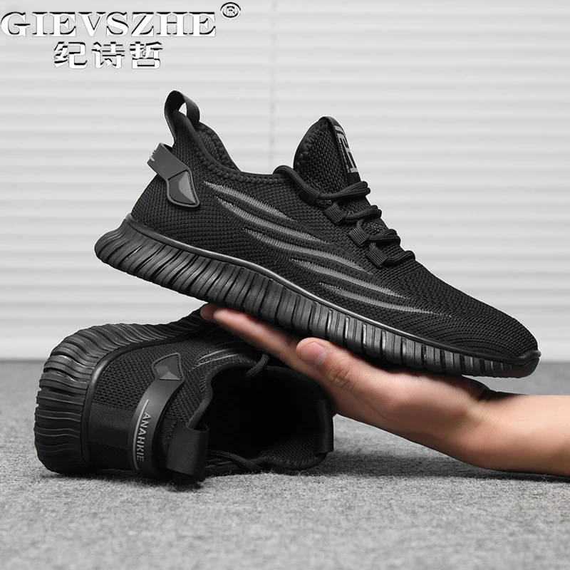 纪诗哲男鞋网面软底透气运动鞋男款时尚百搭跑步鞋潮流轻便休闲鞋