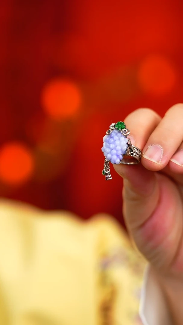 银S925镶嵌戒指翡翠新款