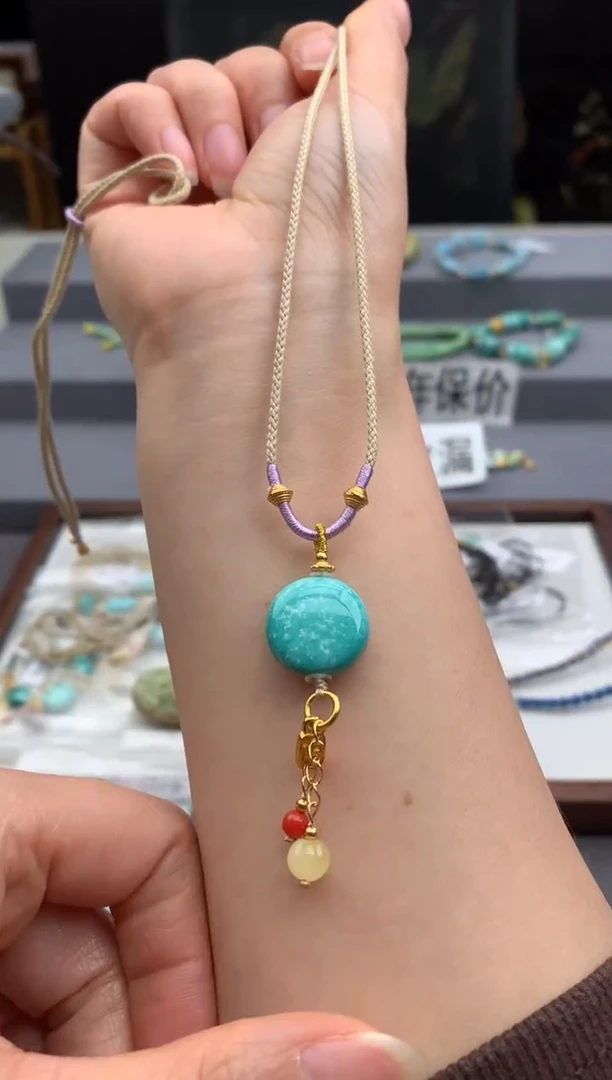 未镶嵌绿松石锁骨链茜.F50