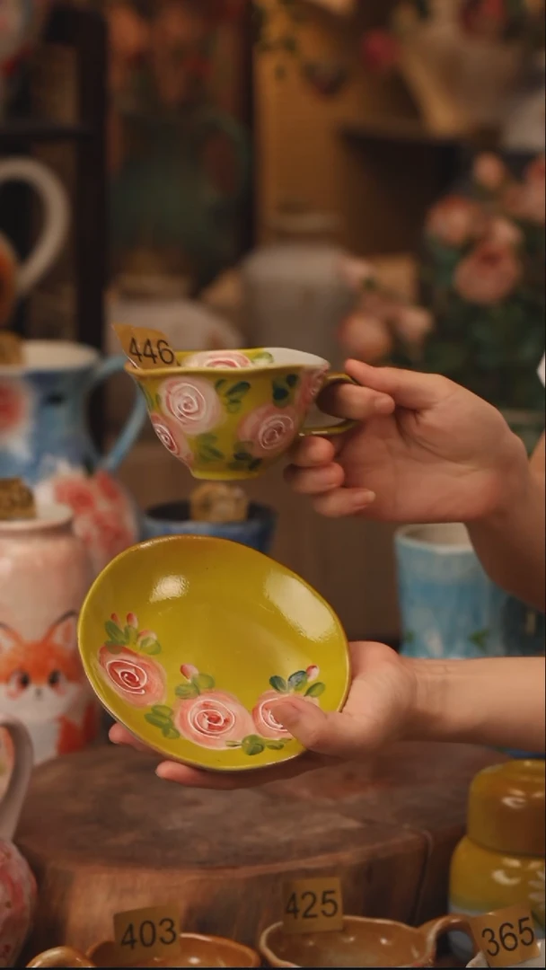 陶瓷446景德镇设计师手作花器摆件侘寂风