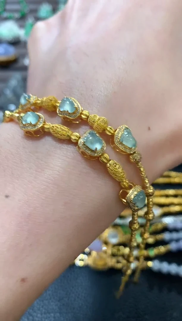 18K金镶嵌手链翡翠c60多样性一件发货