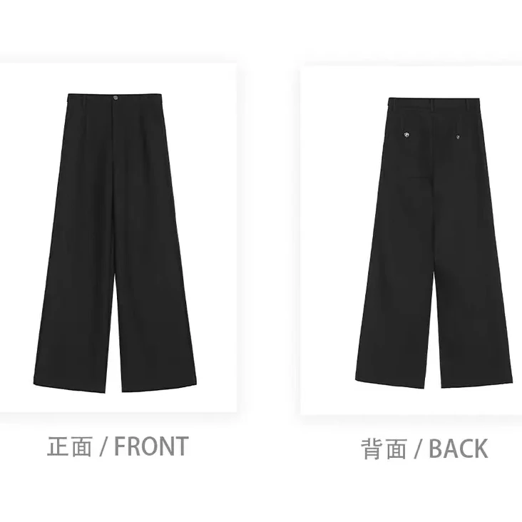 圣迪奥垂感针织高腰休闲百搭黑色简约春秋直筒裤S241Z0803